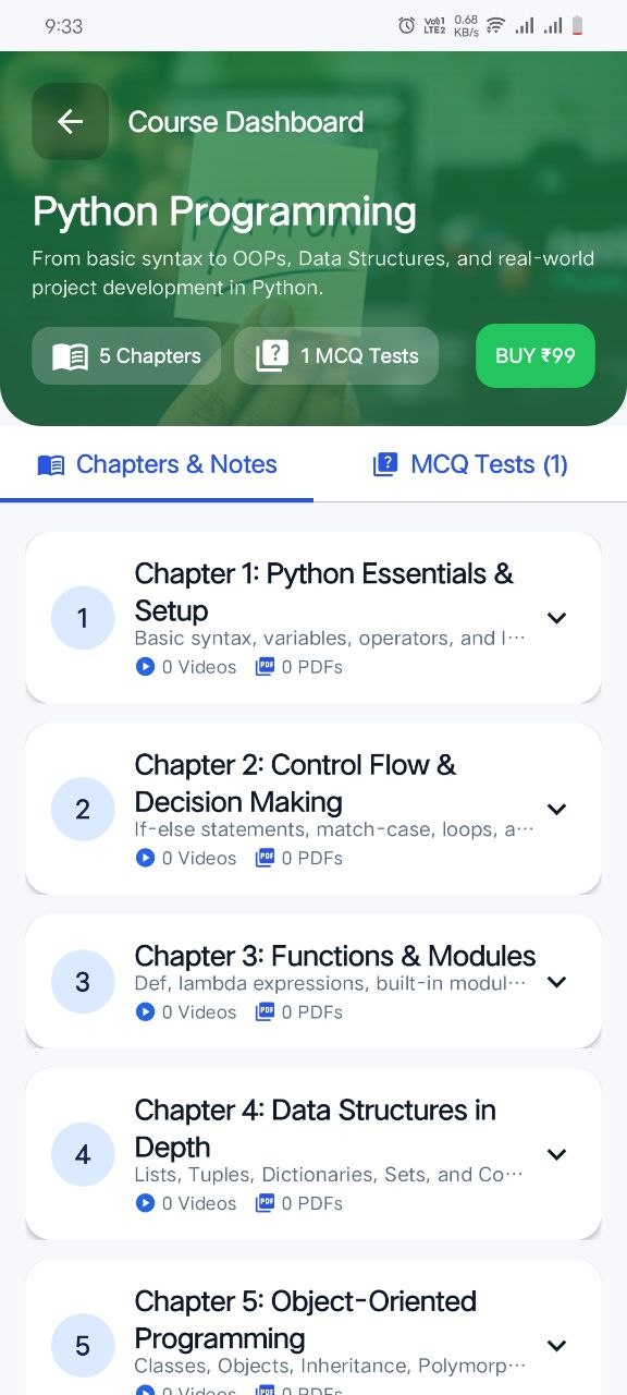 Course Syllabus & Video/PDF Navigator